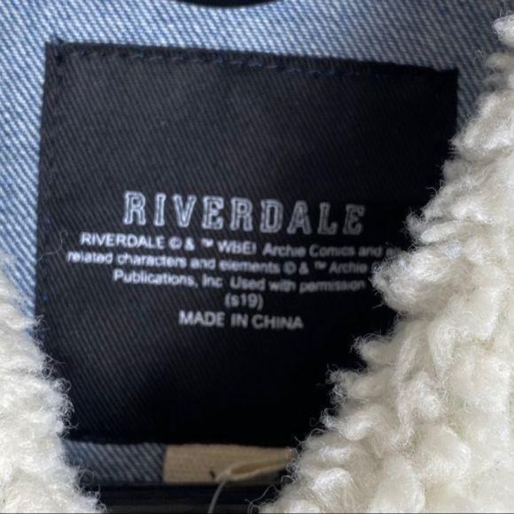 Riverdale Jacket Jughead Sherpa Collar Denim Cotton Blue Junior XS NWT - Picture 5 of 10